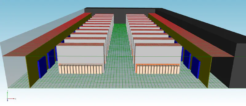 Fan wall, hot aisle contained design