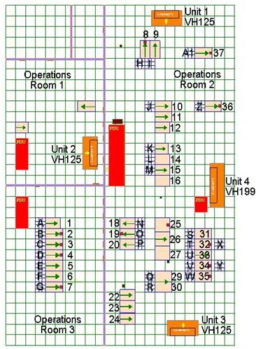 2D floor plan of the UNH Data Center