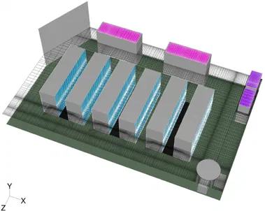 An example mesh of a data center CFD model