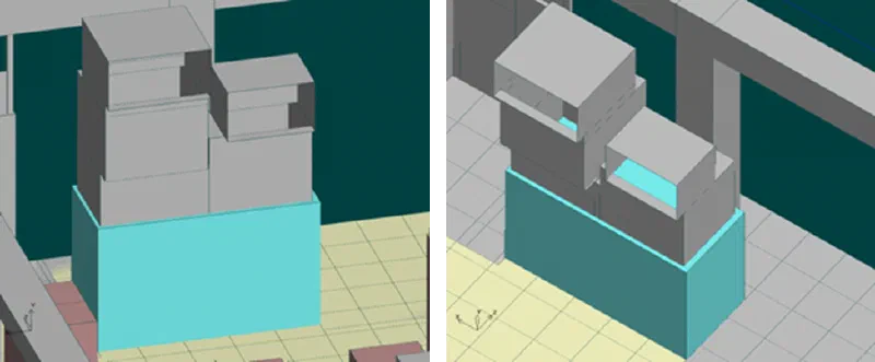 Figure 3: A complex structure mounted on the return of a downflow CRAC is used to help guide the return air back to the unit