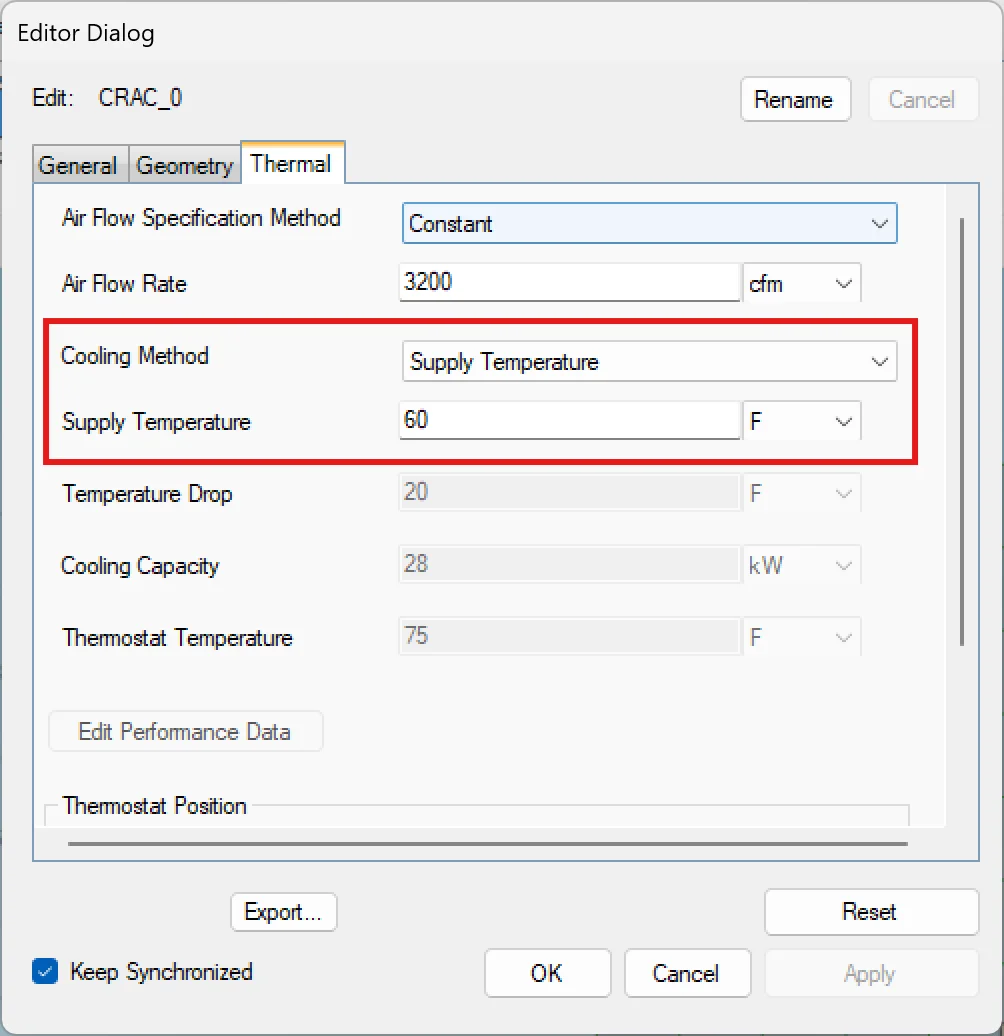 Choosing the *Supply Temperature* boundary condition