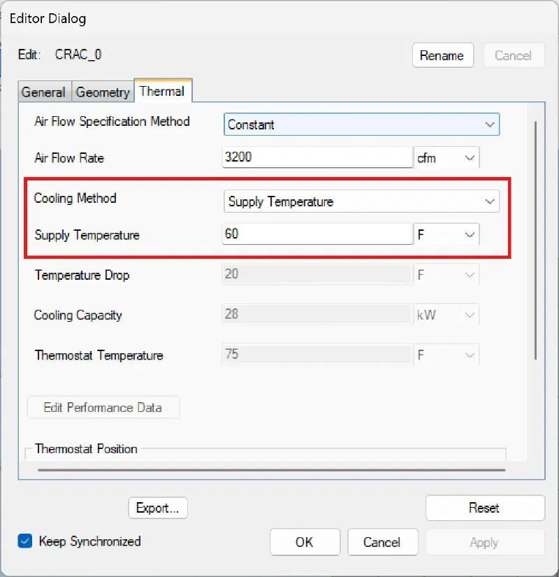 Choosing the *Supply Temperature* boundary condition